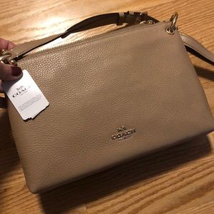 NWT Coach Mia Crossbody Purse Taupe, Multiple Compartments!